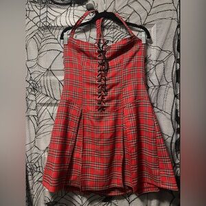 Lip Service Tartan Plaid Corset Pleat Dress